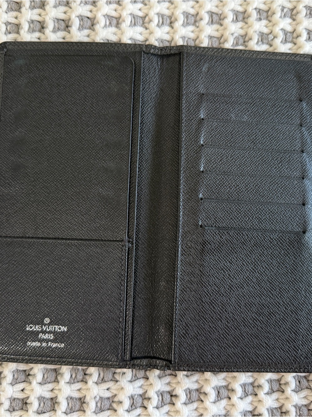 Louis Vuitton Black Textured Long Card Holder Wallet